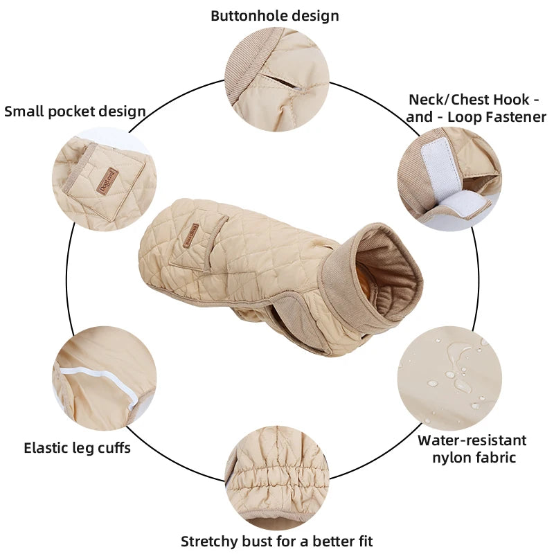 Haină de Iarnă pentru Dachshund și Câini cu Picioare Scurte – Rezistentă la Apă și Călduroasă