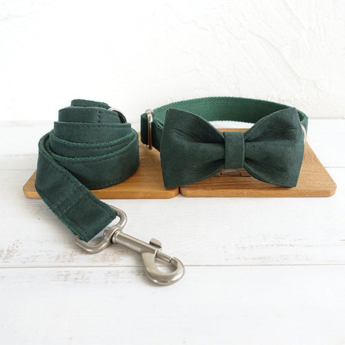 MUTTCO – Set Zgărdă Elegantă cu Fundiță & Lesă pentru Animale