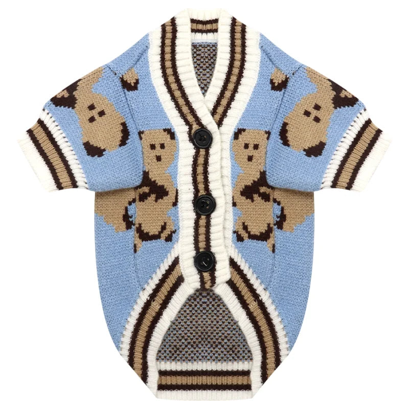 Pulover de Iarnă pentru Câini – Cardigan Striat, Călduros și Fashion