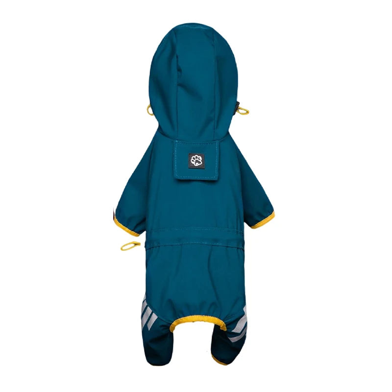 Pelerină de Ploaie Reflectorizantă pentru Câini Mici și Medii – Jumpsuit Impermeabil Complet