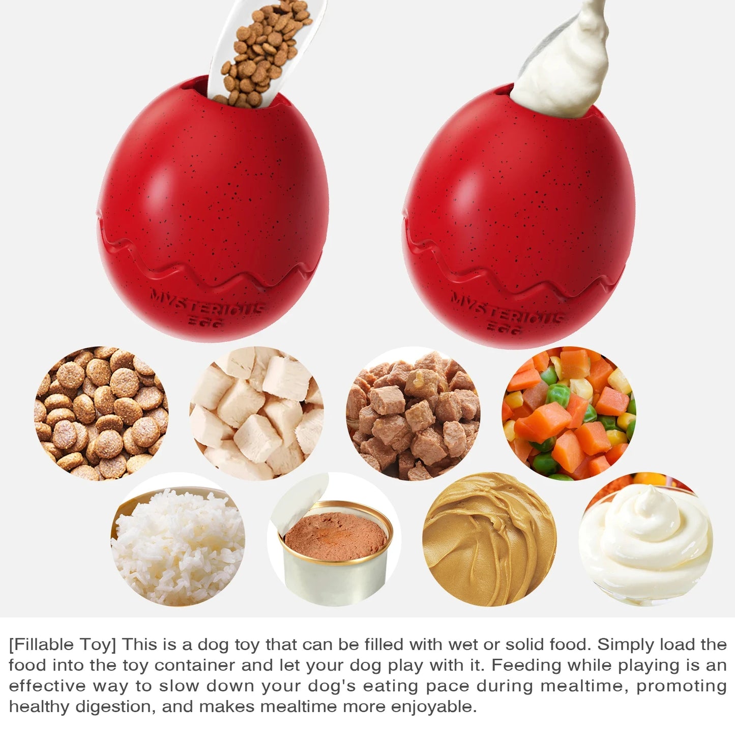 Jucărie Interactivă pentru Câini – Ou de Dinozaur, Slow Feeder și Chew Toy Rezistent