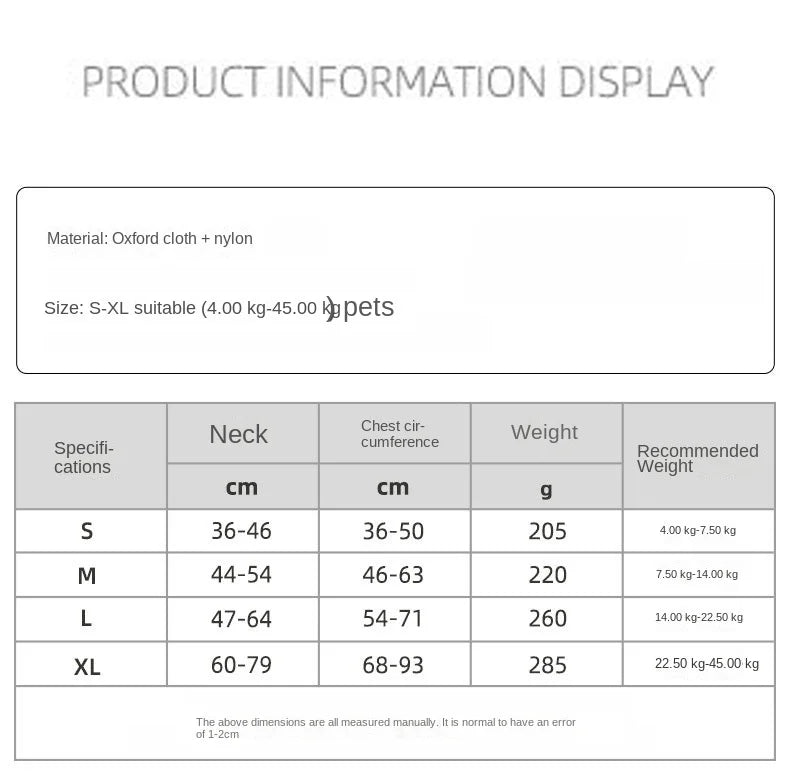 Ham tip vestă pentru câini