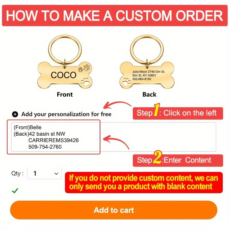 Etichetă personalizată pentru animale de companie [aurie/argintie]-C3